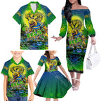 We Are Eels Halloween Family Matching Off The Shoulder Long Sleeve Dress and Hawaiian Shirt Pumpkin Scary Spooky Season - Aussie Hoodie
