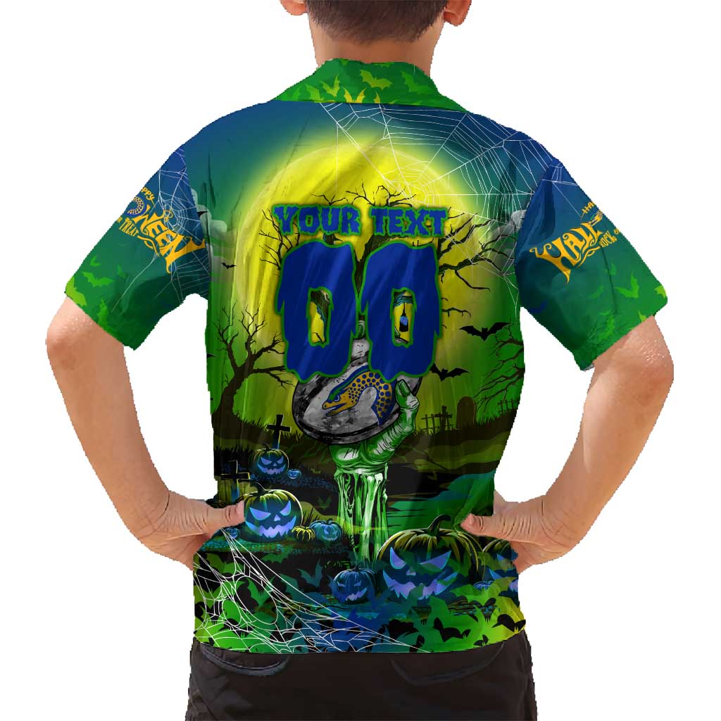 We Are Eels Halloween Family Matching Off Shoulder Maxi Dress and Hawaiian Shirt Pumpkin Scary Spooky Season - Aussie Hoodie