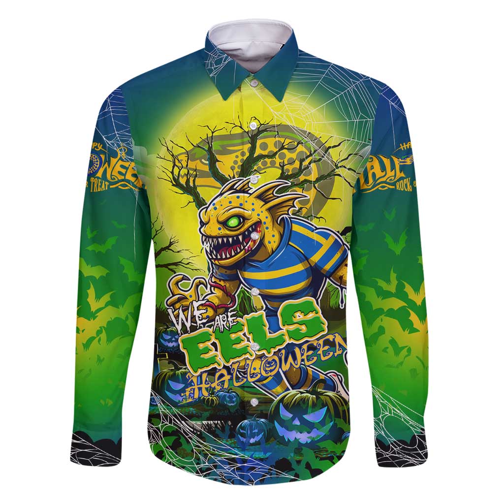 We Are Eels Halloween Family Matching Off Shoulder Maxi Dress and Hawaiian Shirt Pumpkin Scary Spooky Season - Aussie Hoodie