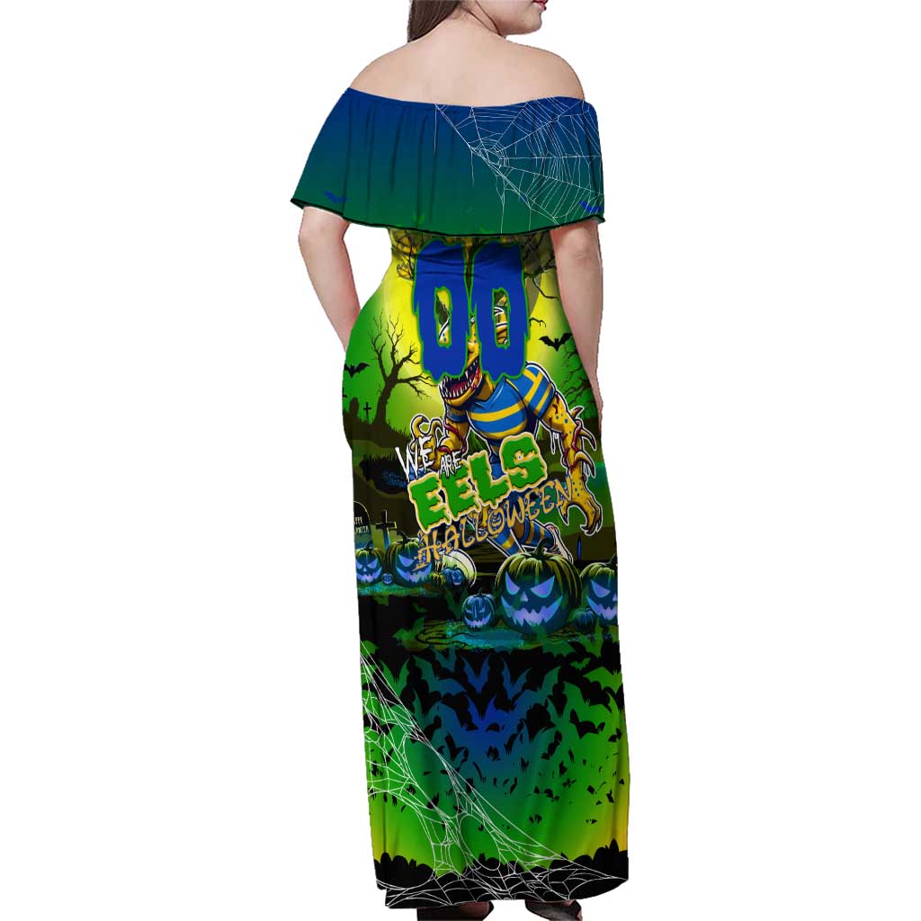 We Are Eels Halloween Family Matching Off Shoulder Maxi Dress and Hawaiian Shirt Pumpkin Scary Spooky Season - Aussie Hoodie