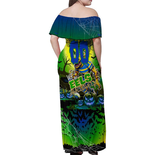 We Are Eels Halloween Family Matching Off Shoulder Maxi Dress and Hawaiian Shirt Pumpkin Scary Spooky Season - Aussie Hoodie