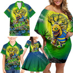 We Are Eels Halloween Family Matching Off Shoulder Short Dress and Hawaiian Shirt Pumpkin Scary Spooky Season - Aussie Hoodie