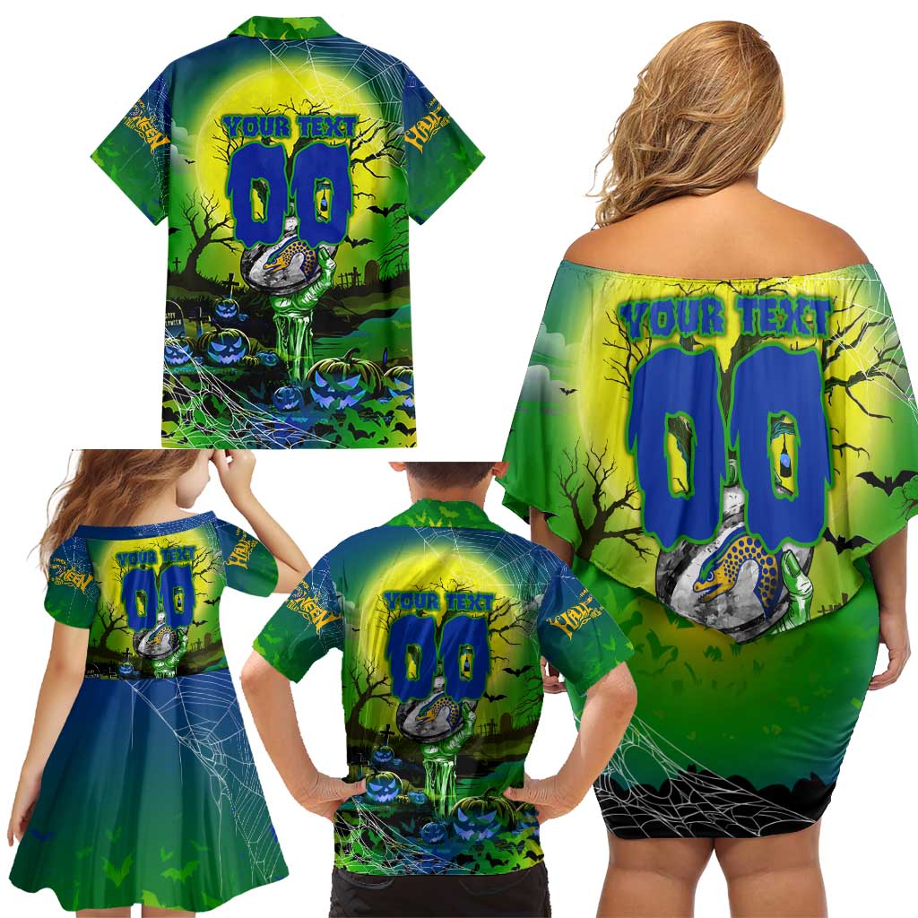 We Are Eels Halloween Family Matching Off Shoulder Short Dress and Hawaiian Shirt Pumpkin Scary Spooky Season - Aussie Hoodie