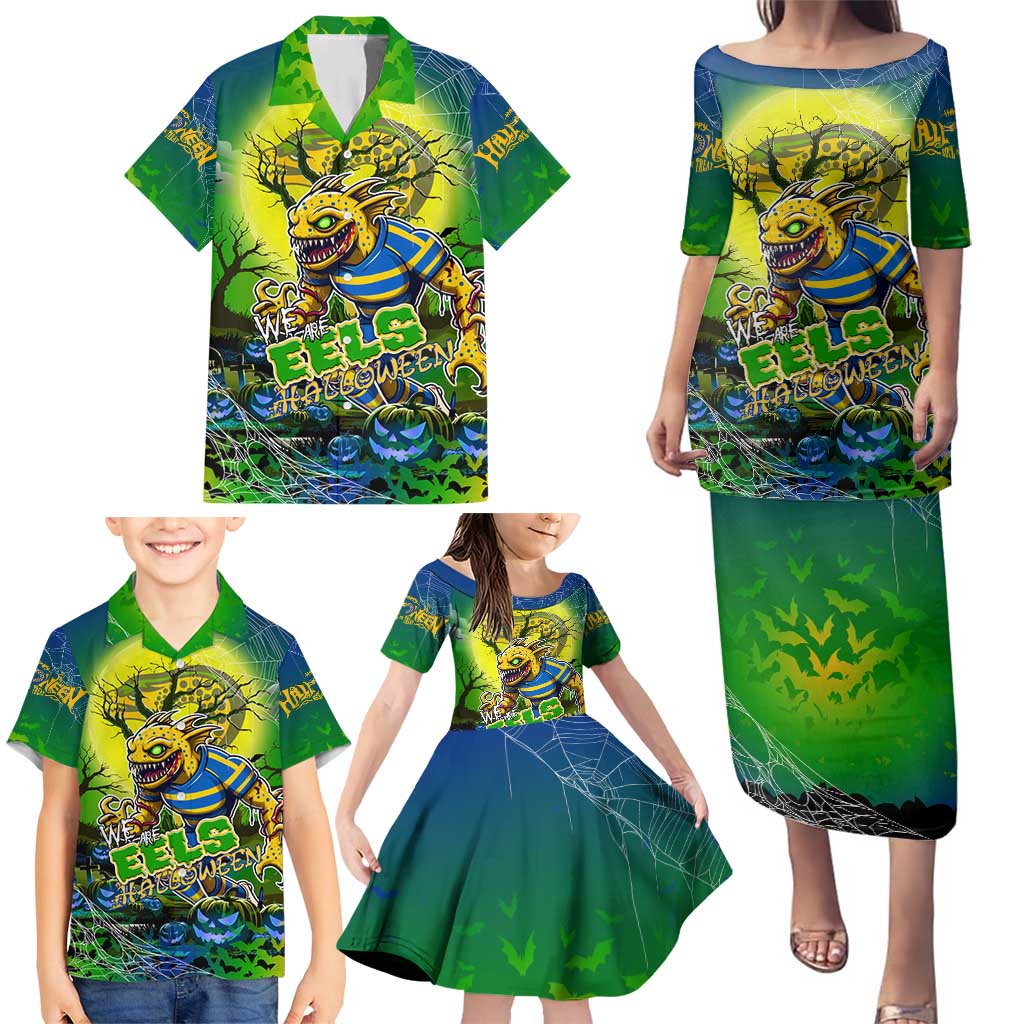 We Are Eels Halloween Family Matching Puletasi and Hawaiian Shirt Pumpkin Scary Spooky Season - Aussie Hoodie