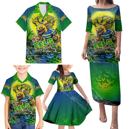 We Are Eels Halloween Family Matching Puletasi and Hawaiian Shirt Pumpkin Scary Spooky Season - Aussie Hoodie