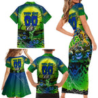 We Are Eels Halloween Family Matching Short Sleeve Bodycon Dress and Hawaiian Shirt Pumpkin Scary Spooky Season - Aussie Hoodie