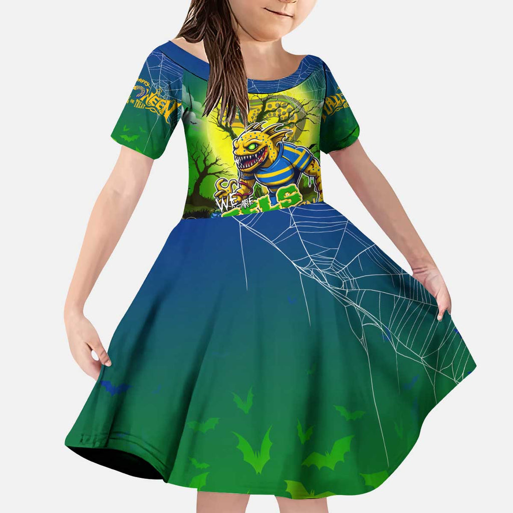 We Are Eels Halloween Kid Short Sleeve Dress Pumpkin Scary Spooky Season - Aussie Hoodie