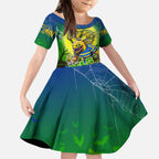 We Are Eels Halloween Kid Short Sleeve Dress Pumpkin Scary Spooky Season - Aussie Hoodie