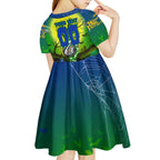 We Are Eels Halloween Kid Short Sleeve Dress Pumpkin Scary Spooky Season - Aussie Hoodie