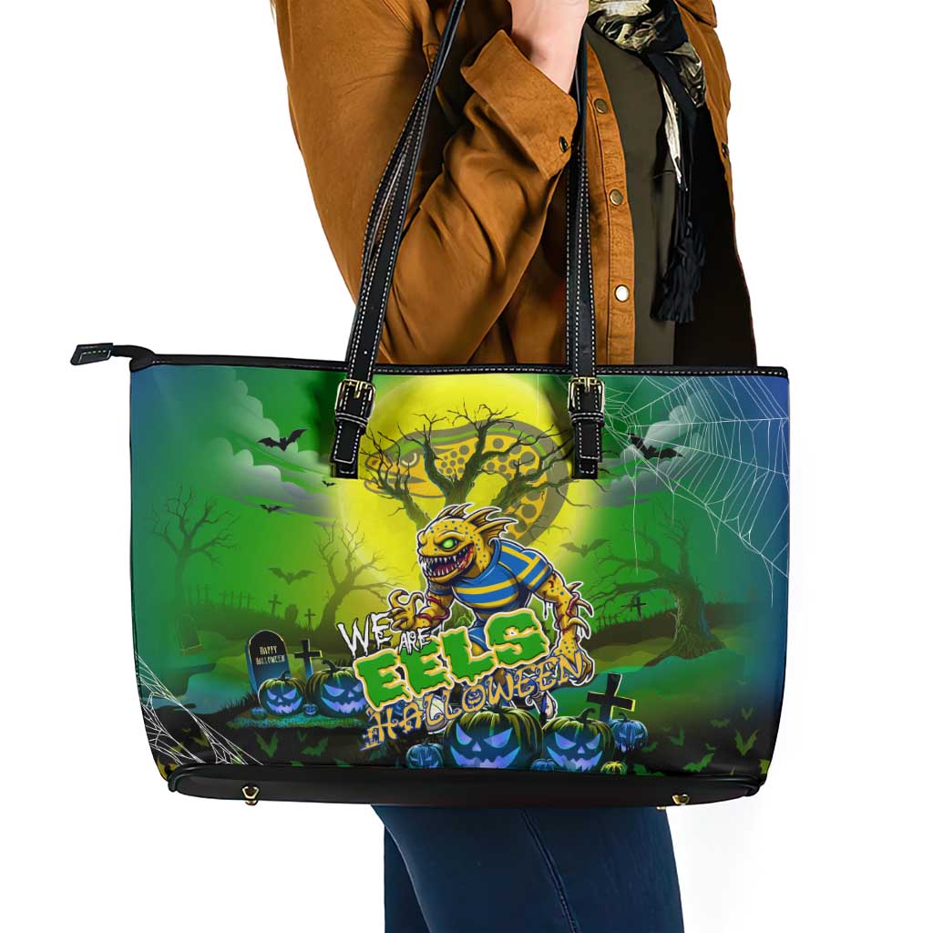 We Are Eels Halloween Leather Tote Bag Pumpkin Scary Spooky Season - Aussie Hoodie