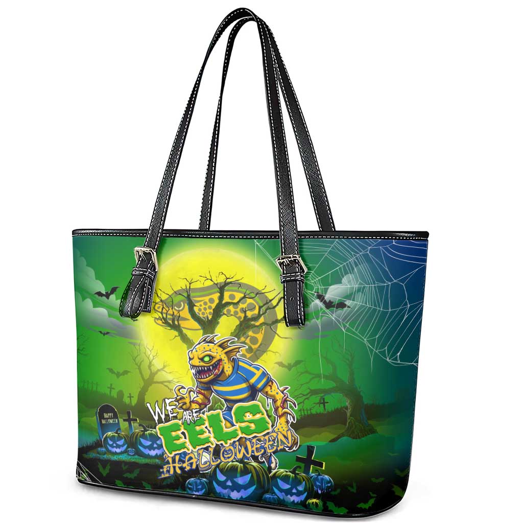We Are Eels Halloween Leather Tote Bag Pumpkin Scary Spooky Season - Aussie Hoodie