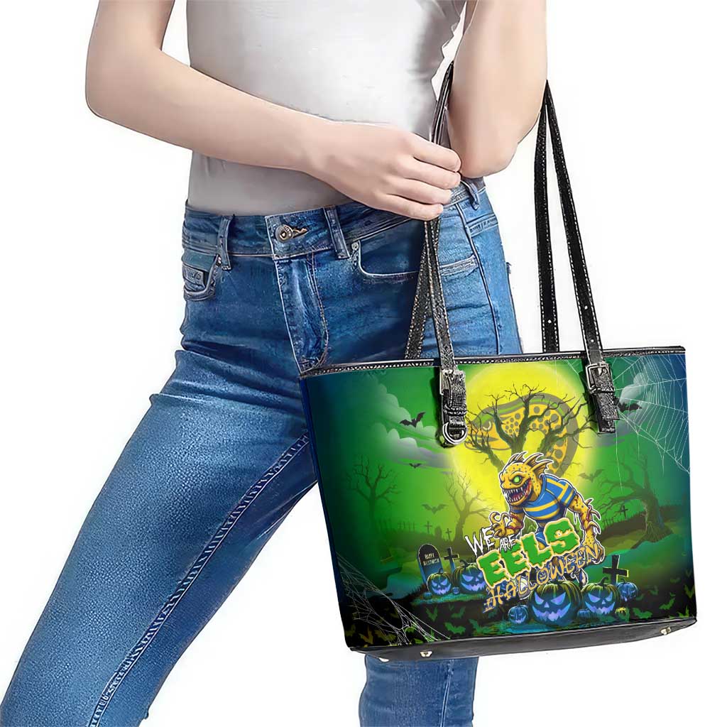 We Are Eels Halloween Leather Tote Bag Pumpkin Scary Spooky Season - Aussie Hoodie