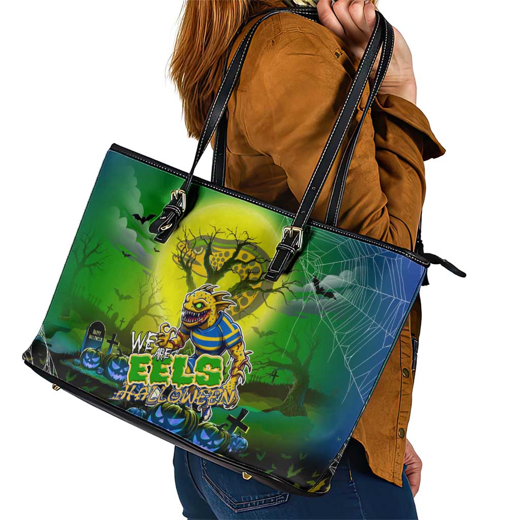 We Are Eels Halloween Leather Tote Bag Pumpkin Scary Spooky Season - Aussie Hoodie