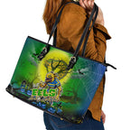 We Are Eels Halloween Leather Tote Bag Pumpkin Scary Spooky Season - Aussie Hoodie