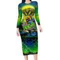 We Are Eels Halloween Long Sleeve Bodycon Dress Pumpkin Scary Spooky Season - Aussie Hoodie