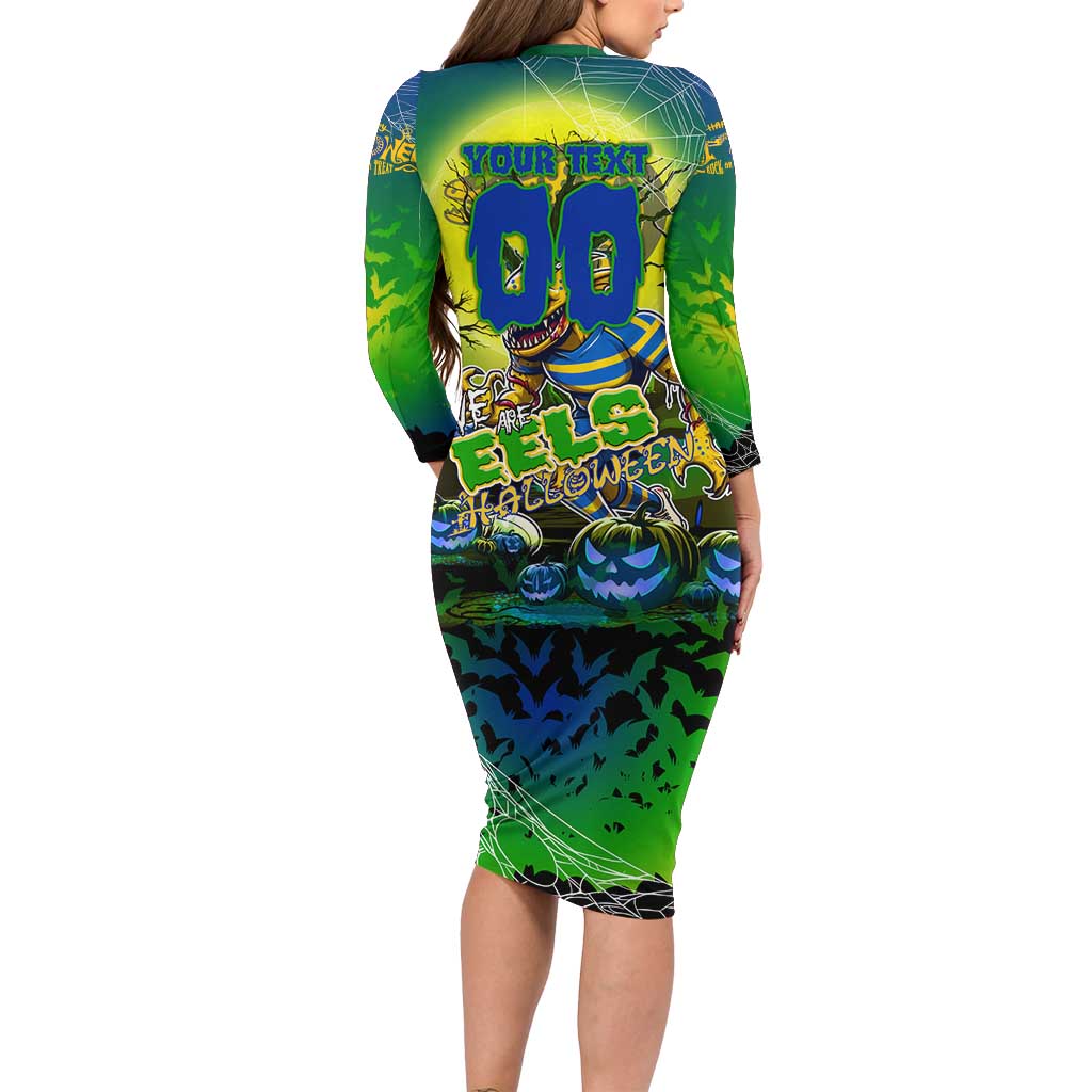 We Are Eels Halloween Long Sleeve Bodycon Dress Pumpkin Scary Spooky Season - Aussie Hoodie