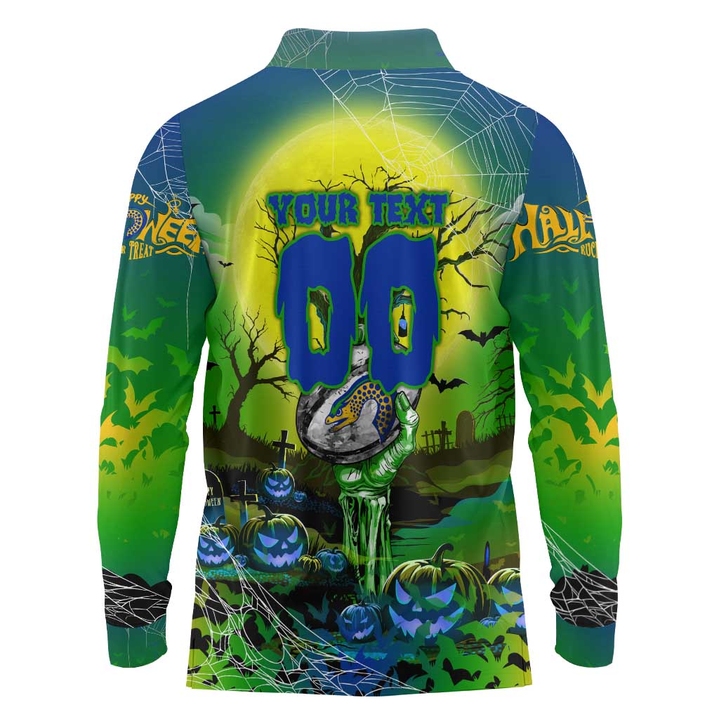 We Are Eels Halloween Long Sleeve Polo Shirt Pumpkin Scary Spooky Season - Aussie Hoodie