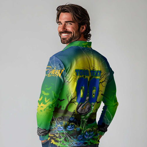 We Are Eels Halloween Long Sleeve Polo Shirt Pumpkin Scary Spooky Season - Aussie Hoodie