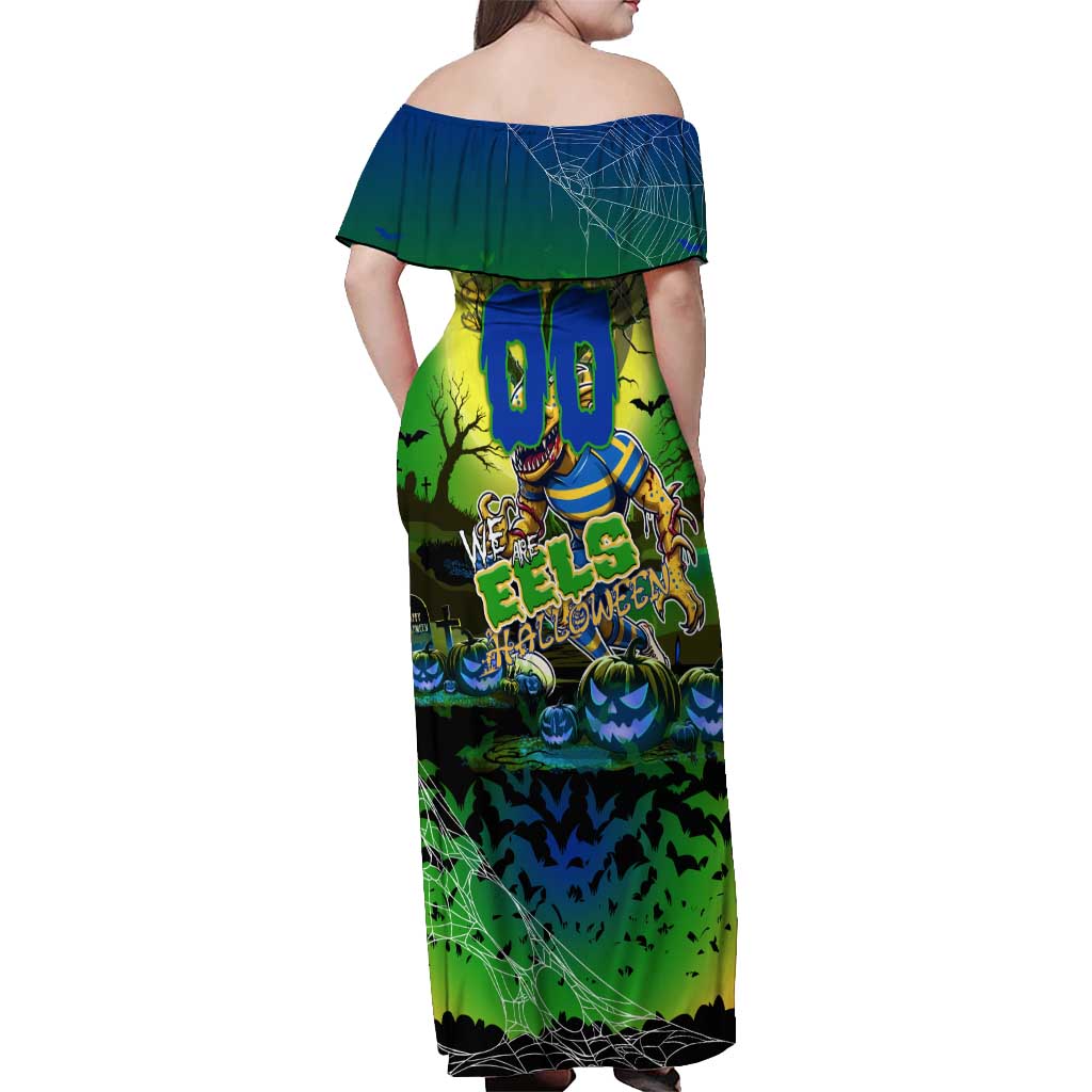 We Are Eels Halloween Off Shoulder Maxi Dress Pumpkin Scary Spooky Season - Aussie Hoodie