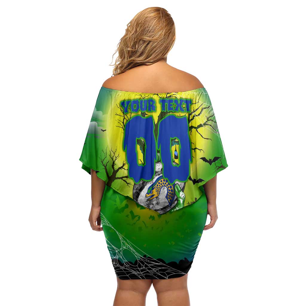 We Are Eels Halloween Off Shoulder Short Dress Pumpkin Scary Spooky Season - Aussie Hoodie