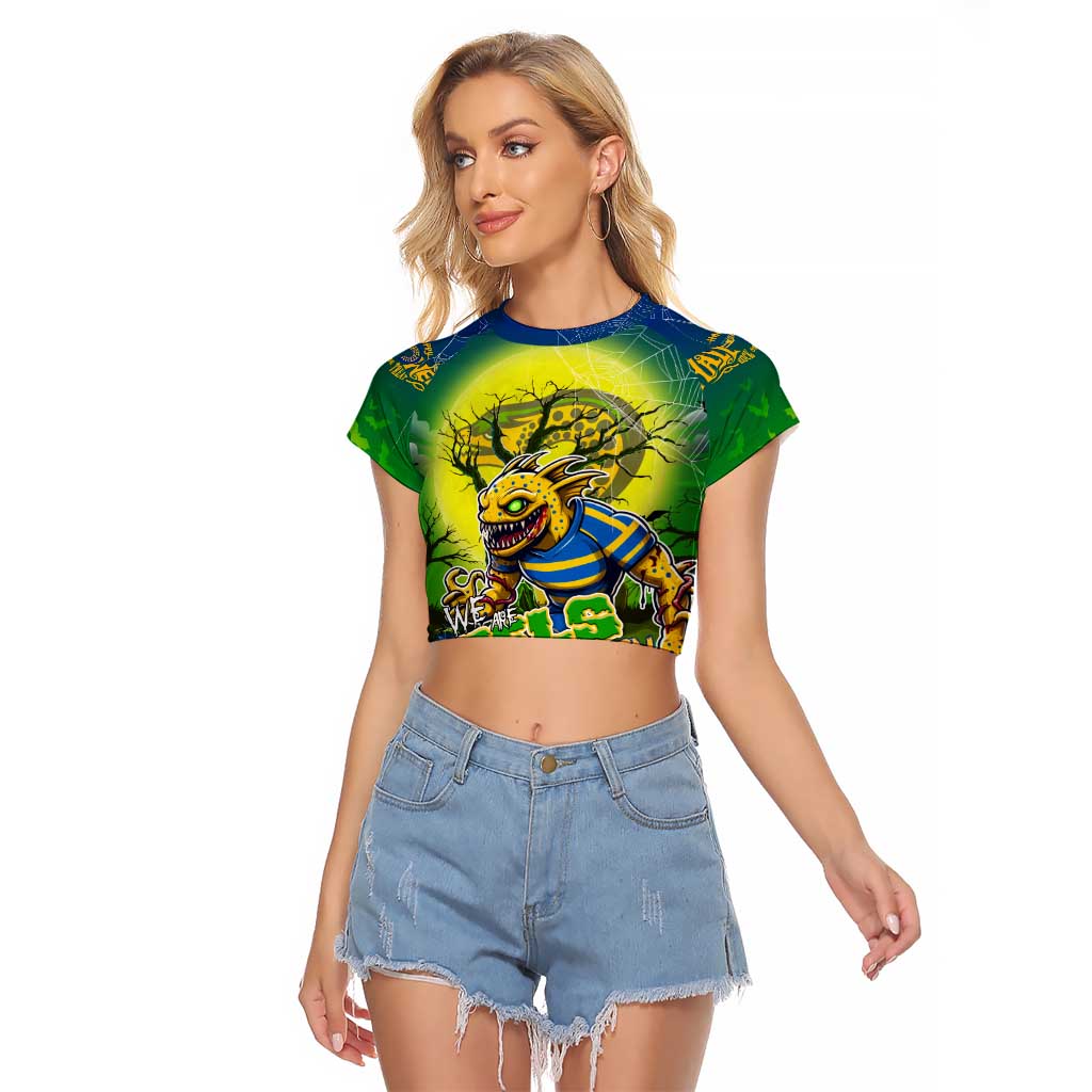 We Are Eels Halloween Raglan Cropped T Shirt Pumpkin Scary Spooky Season - Aussie Hoodie