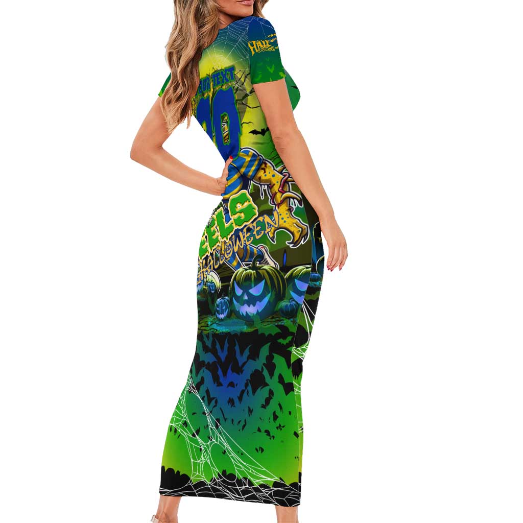 We Are Eels Halloween Short Sleeve Bodycon Dress Pumpkin Scary Spooky Season - Aussie Hoodie