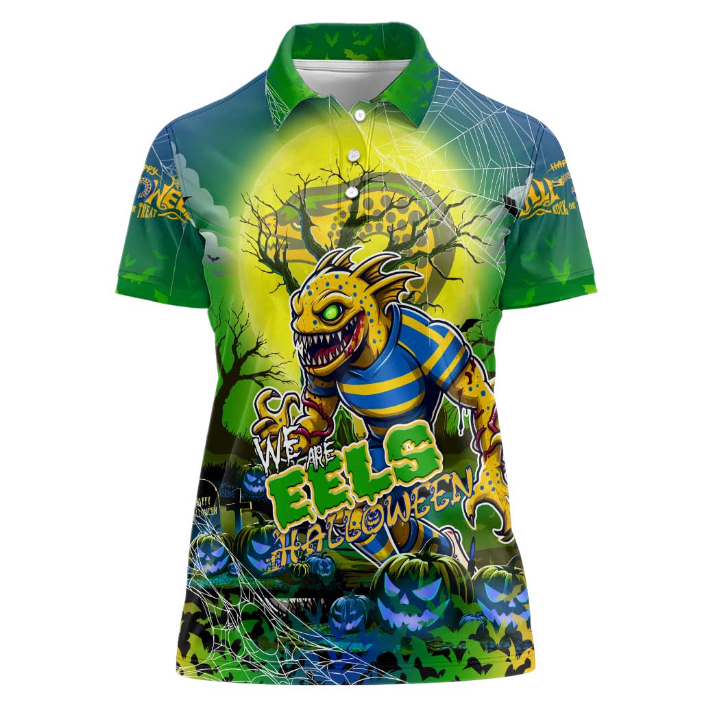 We Are Eels Halloween Women Polo Shirt Pumpkin Scary Spooky Season - Aussie Hoodie