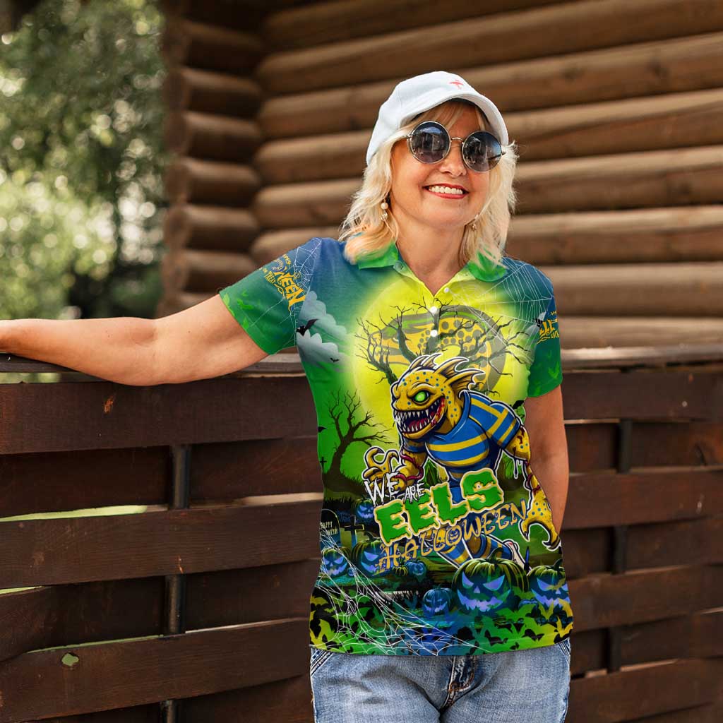 We Are Eels Halloween Women Polo Shirt Pumpkin Scary Spooky Season - Aussie Hoodie