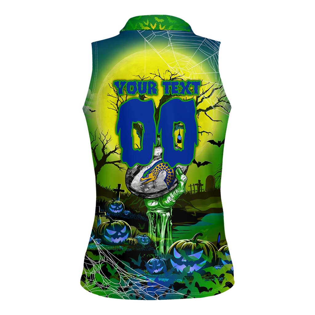 We Are Eels Halloween Women Sleeveless Polo Shirt Pumpkin Scary Spooky Season - Aussie Hoodie