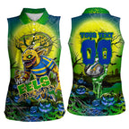 We Are Eels Halloween Women Sleeveless Polo Shirt Pumpkin Scary Spooky Season - Aussie Hoodie