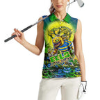 We Are Eels Halloween Women Sleeveless Polo Shirt Pumpkin Scary Spooky Season - Aussie Hoodie