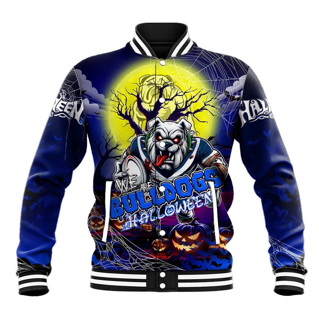 We Are Bulldogs Halloween Baseball Jacket Pumpkin Scary Spooky Season - Aussie Hoodie