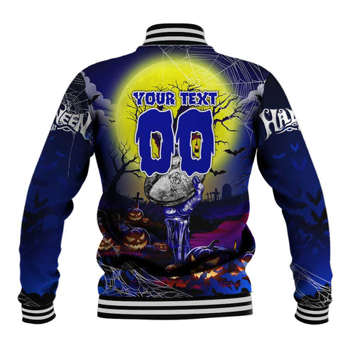 We Are Bulldogs Halloween Baseball Jacket Pumpkin Scary Spooky Season - Aussie Hoodie