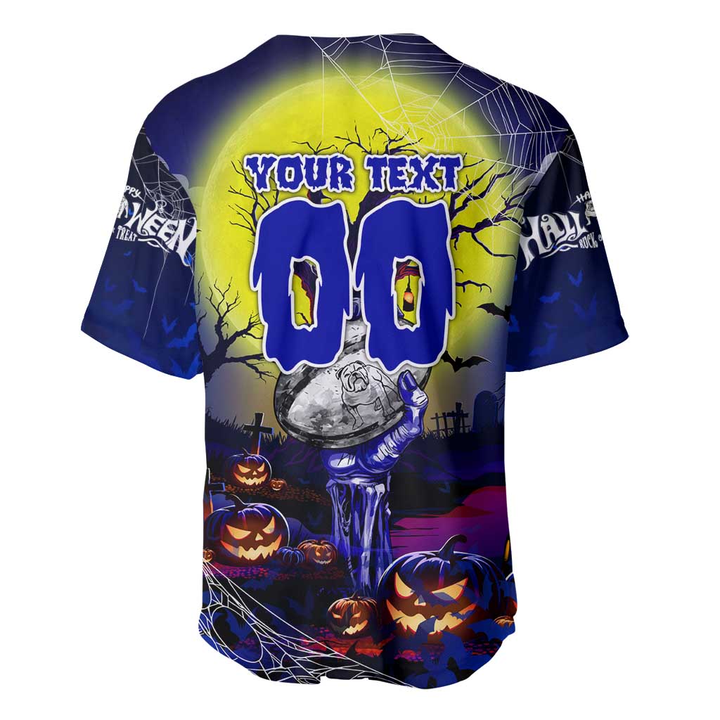 We Are Bulldogs Halloween Baseball Jersey Pumpkin Scary Spooky Season - Aussie Hoodie