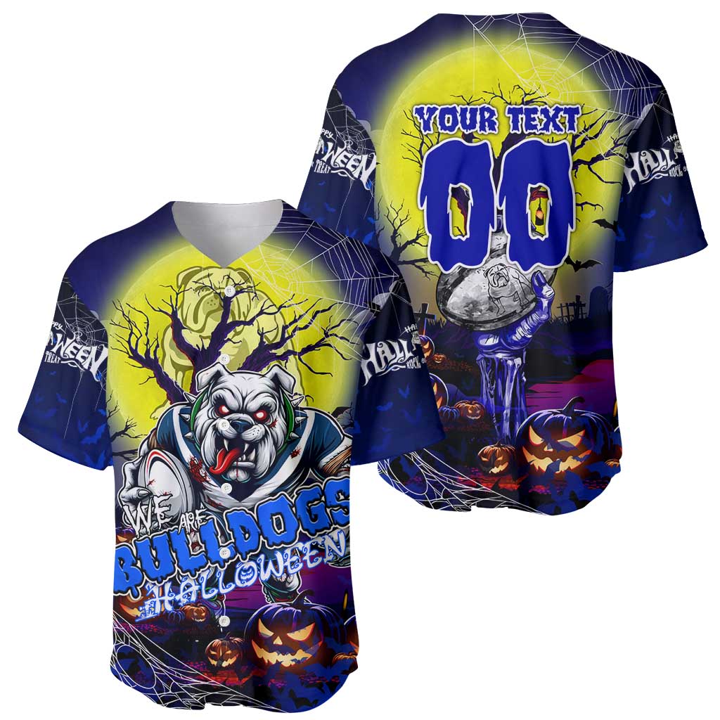 We Are Bulldogs Halloween Baseball Jersey Pumpkin Scary Spooky Season - Aussie Hoodie