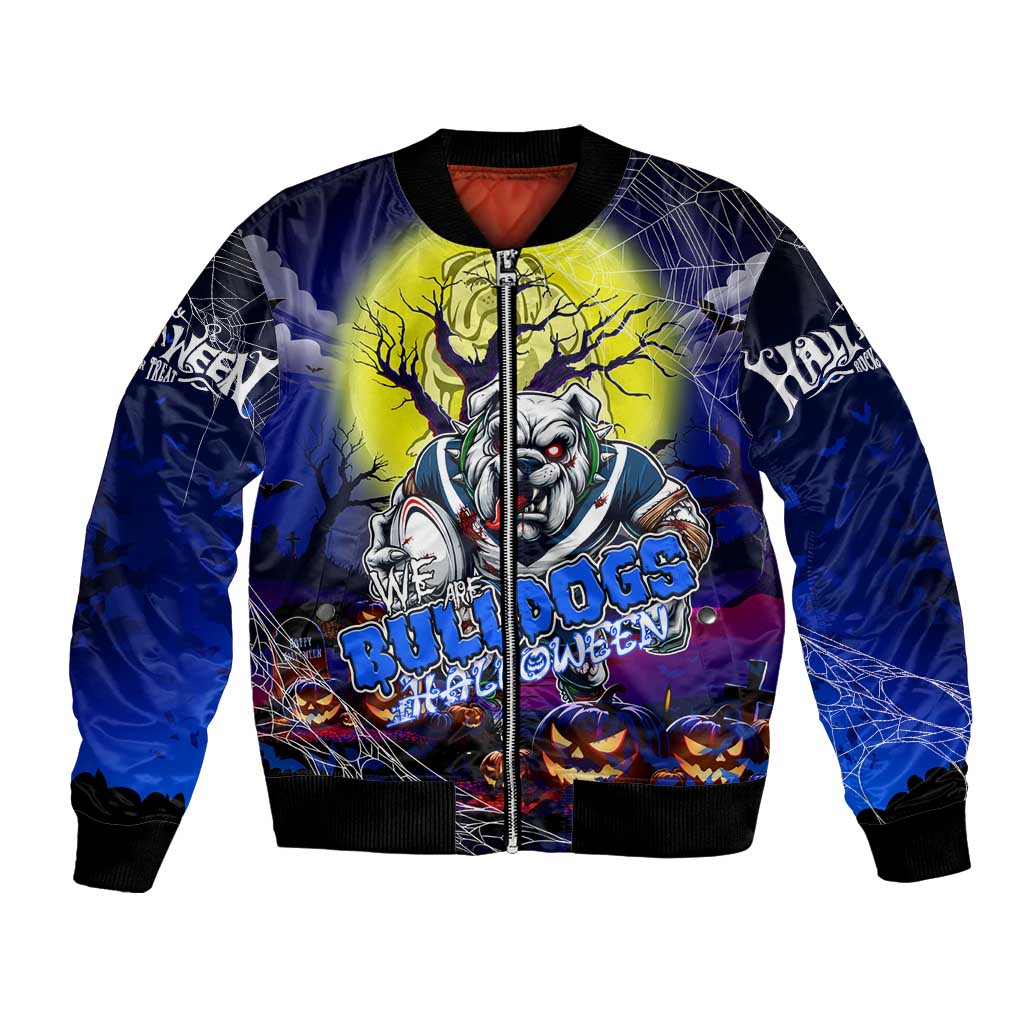 We Are Bulldogs Halloween Bomber Jacket Pumpkin Scary Spooky Season - Aussie Hoodie