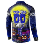 We Are Bulldogs Halloween Button Sweatshirt Pumpkin Scary Spooky Season - Aussie Hoodie
