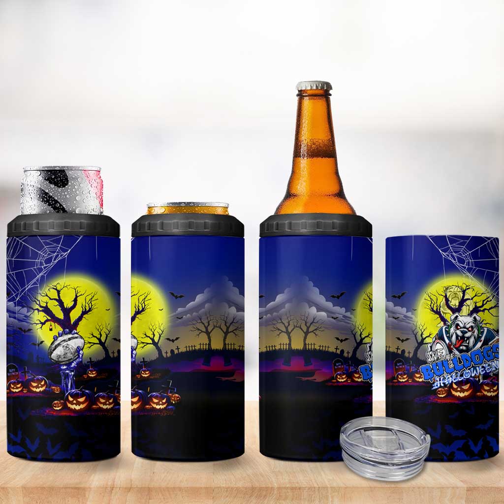 We Are Bulldogs Halloween 4 in 1 Can Cooler Tumbler Pumpkin Scary Spooky Season - Aussie Hoodie