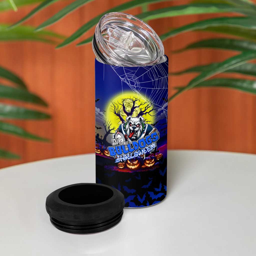 We Are Bulldogs Halloween 4 in 1 Can Cooler Tumbler Pumpkin Scary Spooky Season - Aussie Hoodie