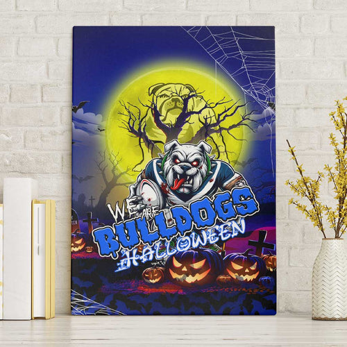 We Are Bulldogs Halloween Canvas Wall Art Pumpkin Scary Spooky Season - Aussie Hoodie