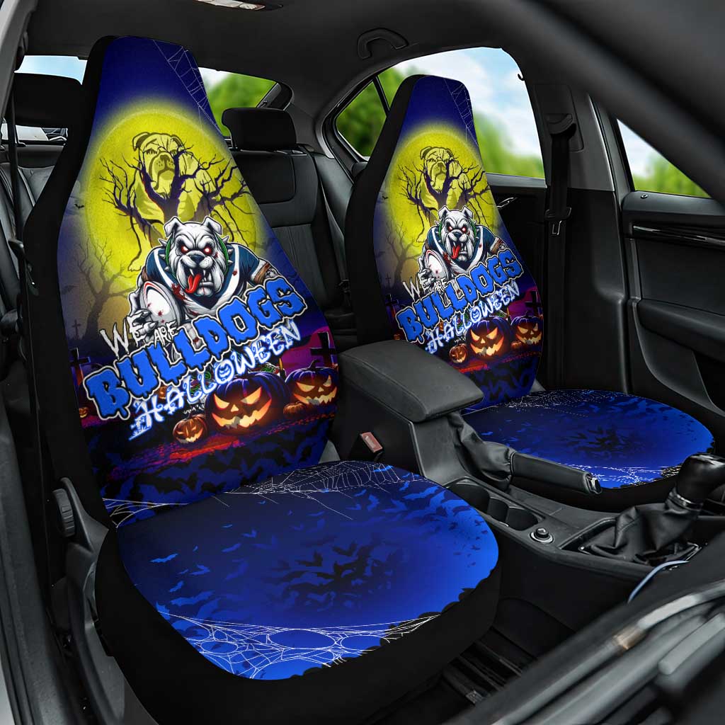 We Are Bulldogs Halloween Car Seat Cover Pumpkin Scary Spooky Season - Aussie Hoodie