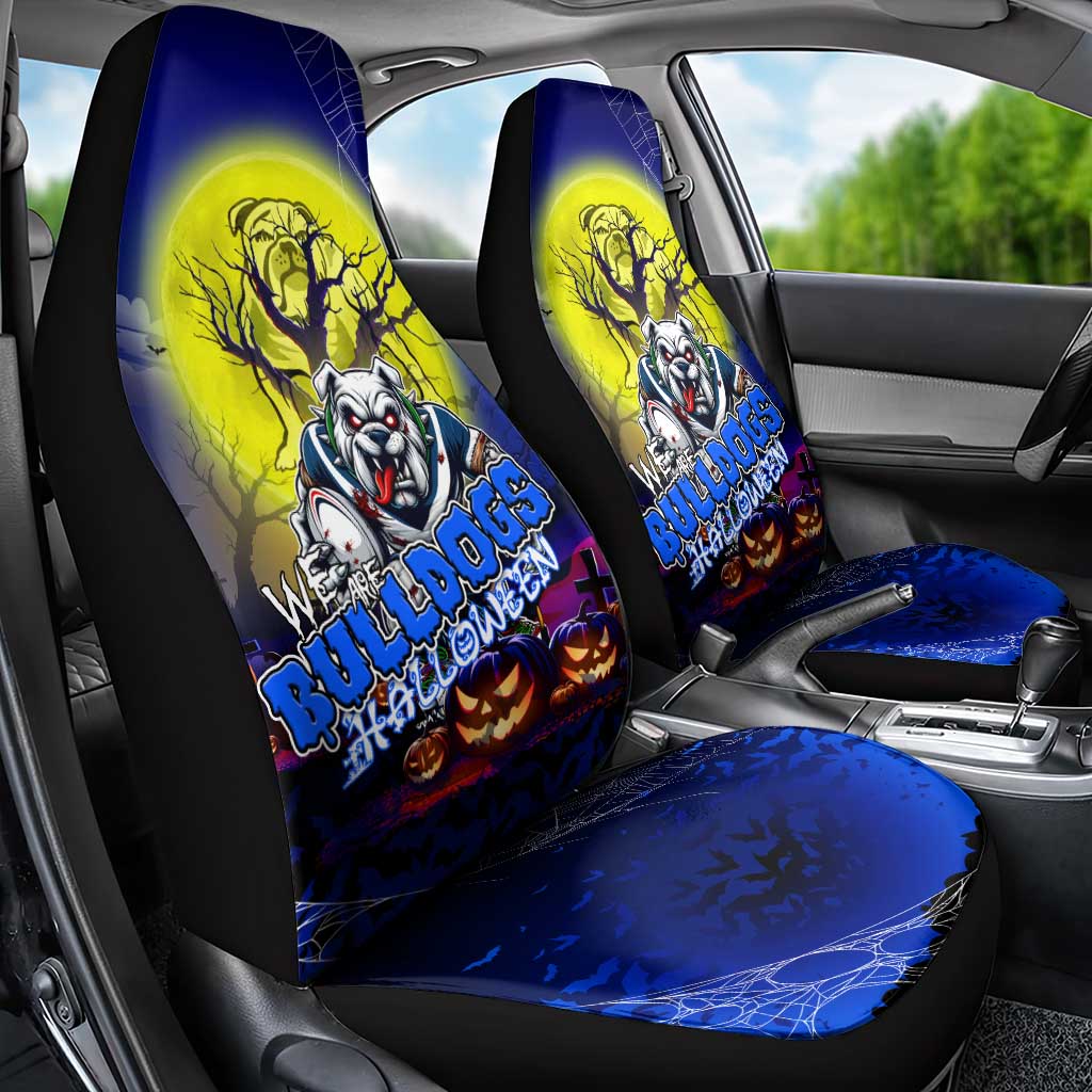 We Are Bulldogs Halloween Car Seat Cover Pumpkin Scary Spooky Season - Aussie Hoodie