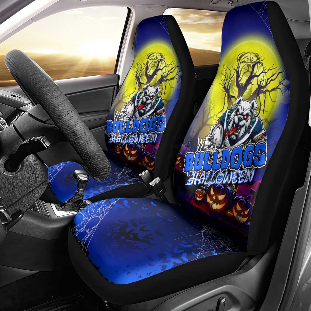We Are Bulldogs Halloween Car Seat Cover Pumpkin Scary Spooky Season - Aussie Hoodie