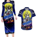 We Are Bulldogs Halloween Couples Matching Long Sleeve Bodycon Dress and Hawaiian Shirt Pumpkin Scary Spooky Season - Aussie Hoodie