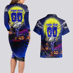 We Are Bulldogs Halloween Couples Matching Long Sleeve Bodycon Dress and Hawaiian Shirt Pumpkin Scary Spooky Season - Aussie Hoodie