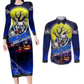 We Are Bulldogs Halloween Couples Matching Long Sleeve Bodycon Dress and Long Sleeve Button Shirt Pumpkin Scary Spooky Season - Aussie Hoodie