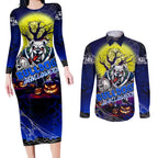 We Are Bulldogs Halloween Couples Matching Long Sleeve Bodycon Dress and Long Sleeve Button Shirt Pumpkin Scary Spooky Season - Aussie Hoodie