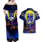 We Are Bulldogs Halloween Couples Matching Off Shoulder Maxi Dress and Hawaiian Shirt Pumpkin Scary Spooky Season - Aussie Hoodie
