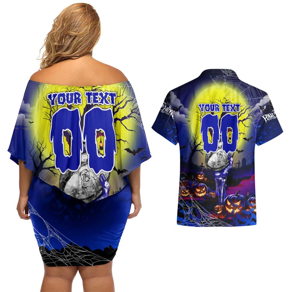We Are Bulldogs Halloween Couples Matching Off Shoulder Short Dress and Hawaiian Shirt Pumpkin Scary Spooky Season - Aussie Hoodie