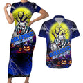 We Are Bulldogs Halloween Couples Matching Short Sleeve Bodycon Dress and Hawaiian Shirt Pumpkin Scary Spooky Season - Aussie Hoodie